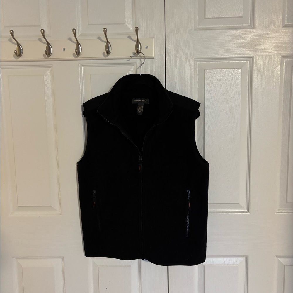 Banana Republic Black Sleeveless Fleece Vest